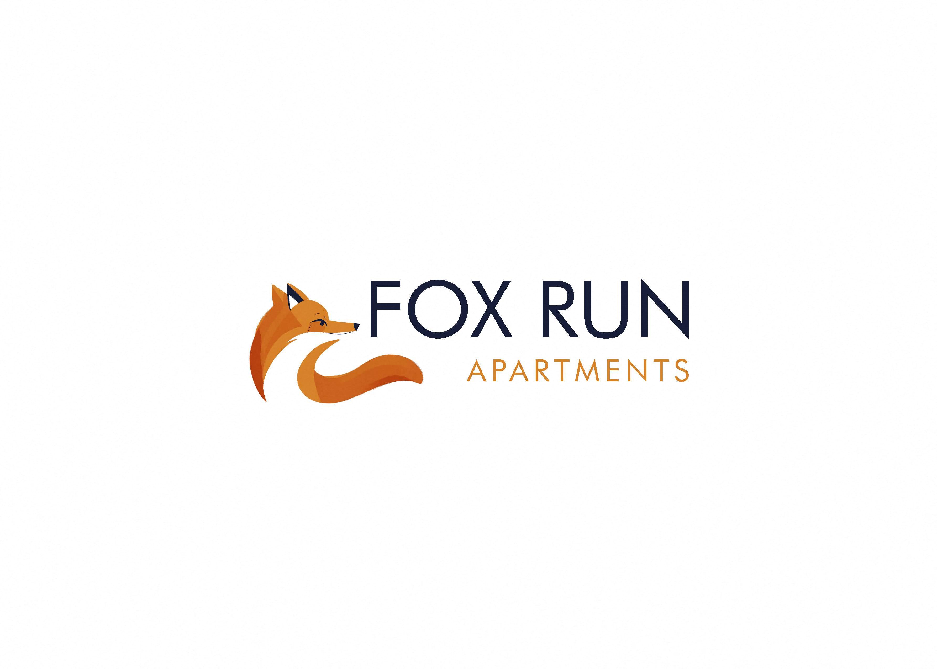 a fox logo design on a white background